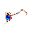 Fish Shaped Silver Curved Nose Stud NSKB-82